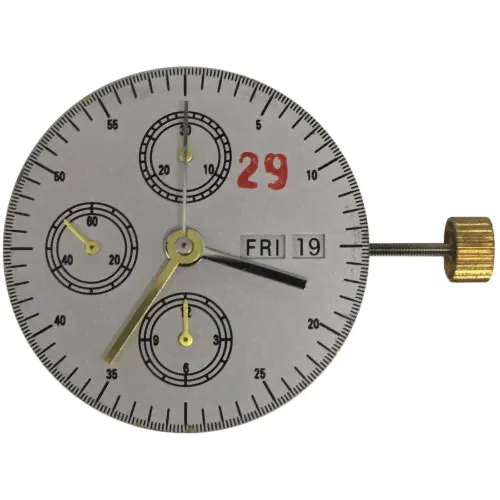 Часовой механизм 28800 Bph Clone Automatic Chronograph Watch Movement 7750 ETA VALJOUX White 3h