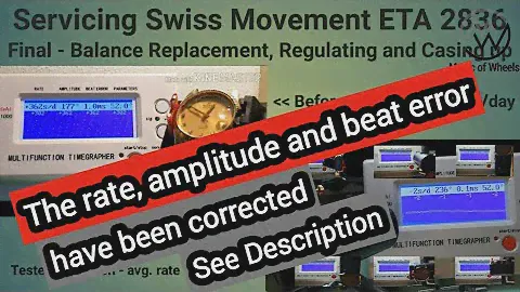 Servicing Swiss Movement ETA 2834 - final - Balance wheel replacement, Regulating and Casing up