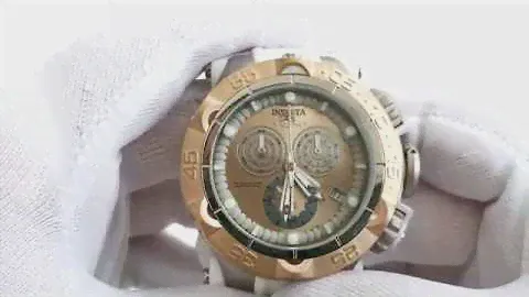 Invicta Subaqua Noma V 27692 Rose Gold White Silicone Band ETA G10.211 Watch Video 4k