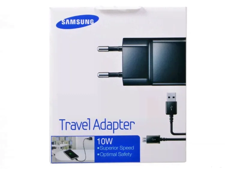 Зарядное устройство Samsung ETA-U90 5В/2А для любых microUSB, черный, rtl(коробка)